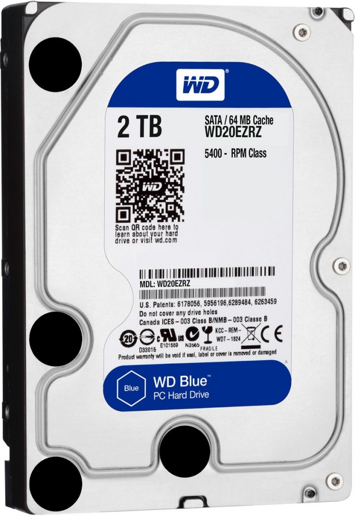 Western Digital WD Caviar Blue HDD SATA - III WD20EZRZ Жесткий диск 2ТБ, 3.5, 5400об/мин, 64Мб