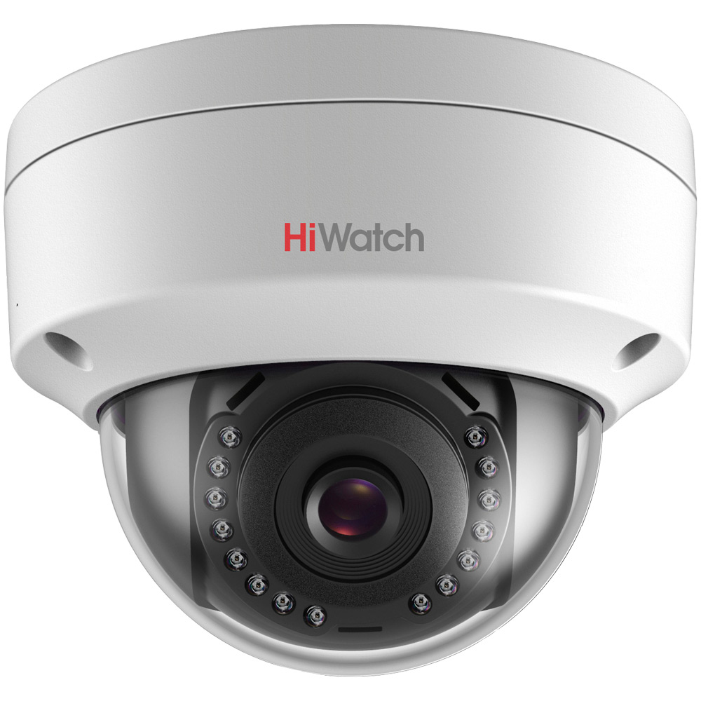 HiWatch DS-I102 (2.8) 1Mp уличная купольная IP-видеокамера с ИК-подсветкой до 30м 1/4'' Progressive Scan CMOS матрица; объектив 2.8мм; угол обзора 92°; механический ИК-фильтр; 0.01Лк@F1.2; DWDR; 3D DNR; BLC; Smart ИК; видеобитрейт 32кб/с -2Мб/с; IP67; IK1